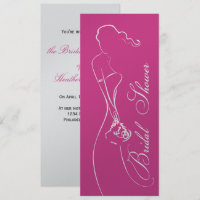 Stilvolle Bride Fuschia Bridal Einladung