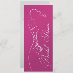 Stilvolle Bride Fuschia Bridal Einladung