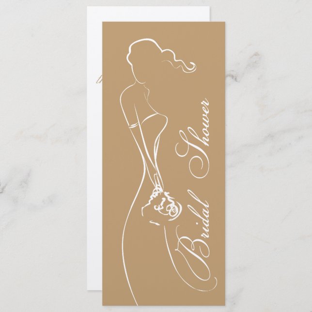 Stilvolle Bride Mocha Bridal Dusche Einladung (Vorne/Hinten)