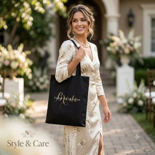 Stilvolle Bride & Name Text - All-Over-Print Tote-