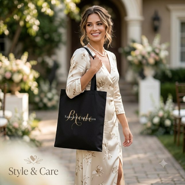 Stilvolle Bride & Name Text - All-Over-Print Tote- (Stylish Bride & Name Text All-Over-Print Tote Bag)