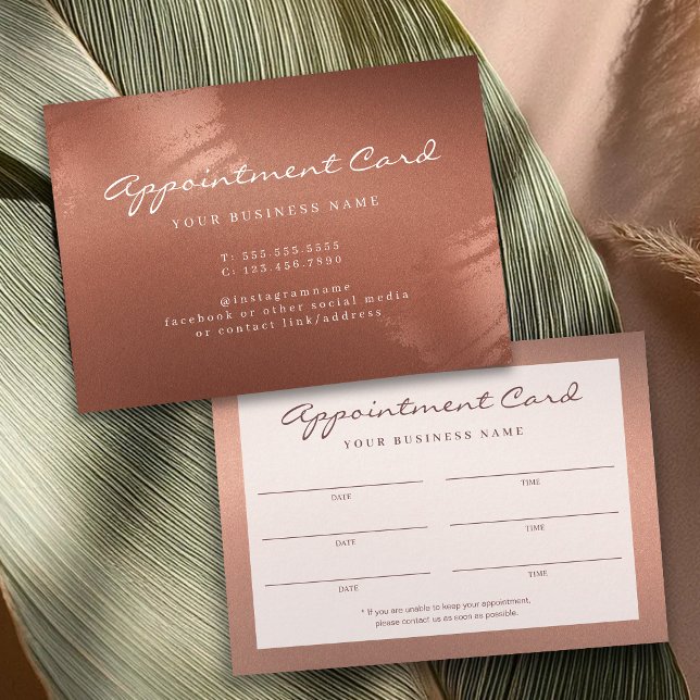 Stilvolle Bronze Geschäft Moderne Termin Karte (Stylish Bronze Business Modern Appointment Card)