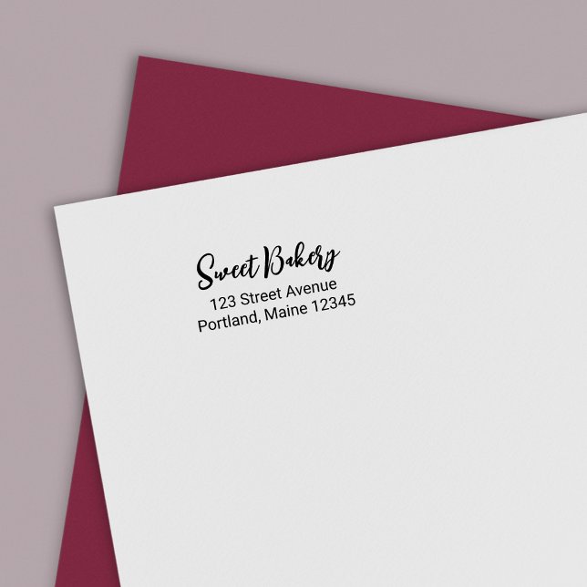 Stilvolle Brush Script Business Name Rücksendeadre Permastempel (Von Creator hochgeladen)