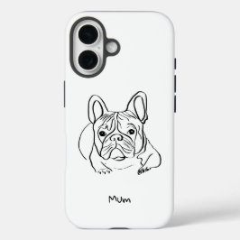 Stilvolle Bulldog Minimalistisch Phone Sleeve iPhone 16 Hülle
