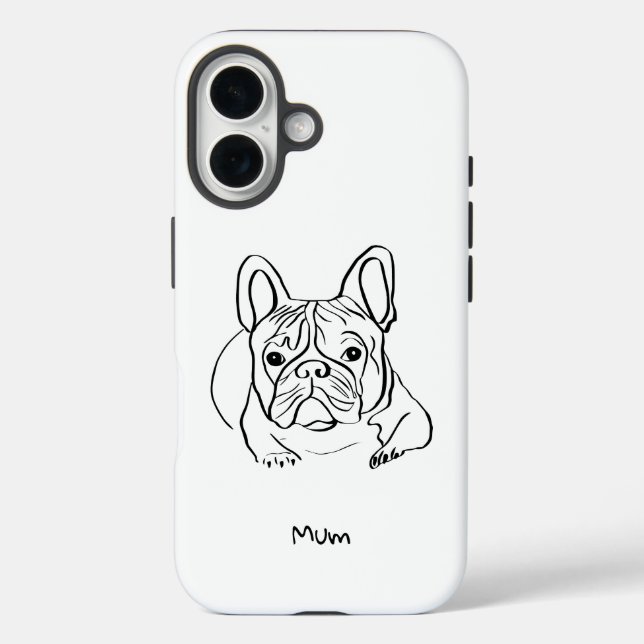 Stilvolle Bulldog Minimalistisch Phone Sleeve Case-Mate iPhone Hülle (Rückseite)