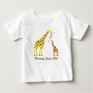 Stilvolle bunte Giraffen-Mama und Baby Baby T-shirt