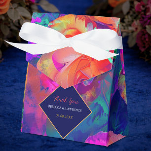 Stilvolle bunte helle Blumen Hochzeitszelt Geschenkschachtel