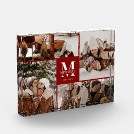 Stilvolle Burgundy Familienfotografie Collage Keep Fotoblock