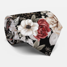 Stilvolle Burgundy Rose Black Floral Pattern