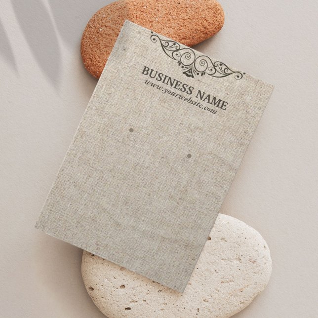 Stilvolle Burlap Texture Earring Display Cards (Von Creator hochgeladen)