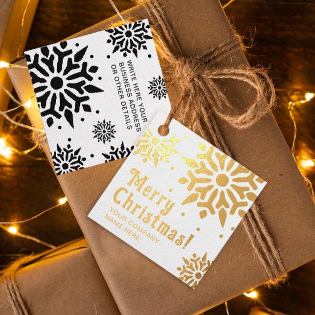 Stilvolle Business Frohe Weihnachtsschneeflocken N Geschenkanhänger (Von Creator hochgeladen)