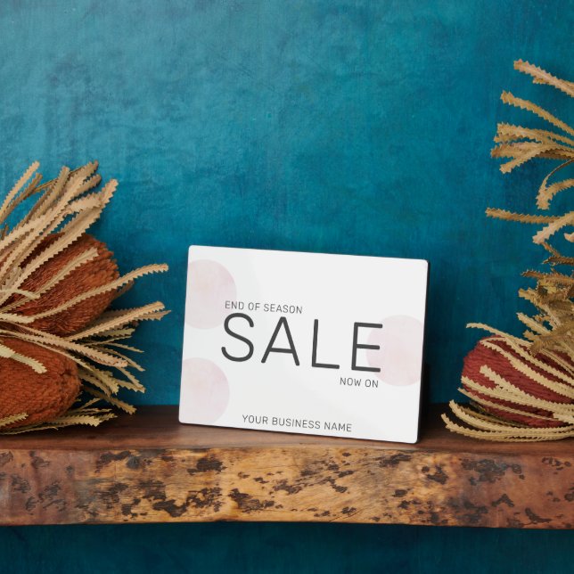 Stilvolle Business Pink Watercolor Circles Verkauf Fotoplatte (Seite)