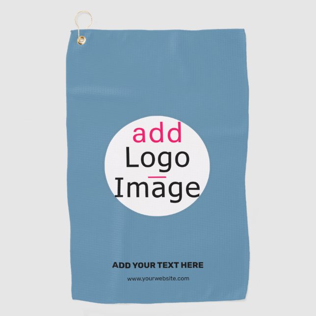 Stilvolle Business Promo Customizable Dusty Blue Golfhandtuch (Vorderseite)