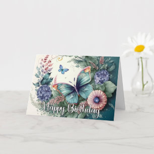 Stilvolle Butterfly Art Happy Birthday Karte