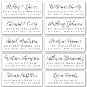 Stilvolle Calligraphy Wedding Guest Address Labels