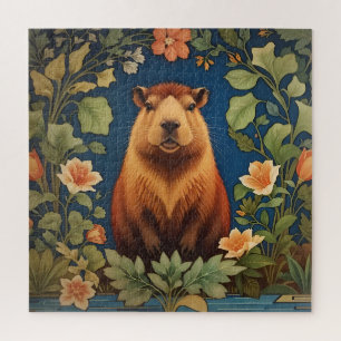 Stilvolle Capybara - Inspiriert von William Morris Puzzle