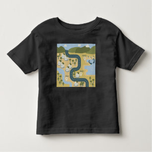 Stilvolle Cartoon Landschaft Reiseplan Kleinkind T-shirt