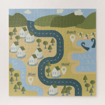 Stilvolle Cartoon Landschaft Reiseplan