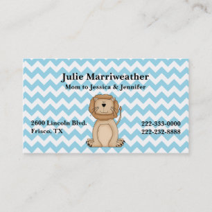 Stilvolle Cartoon Lion und Zickzack MOMY Card Telefonnummerkarte