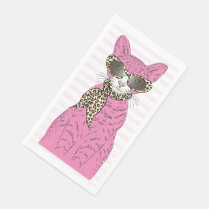 Stilvolle Cat Cats Leopard Serviette