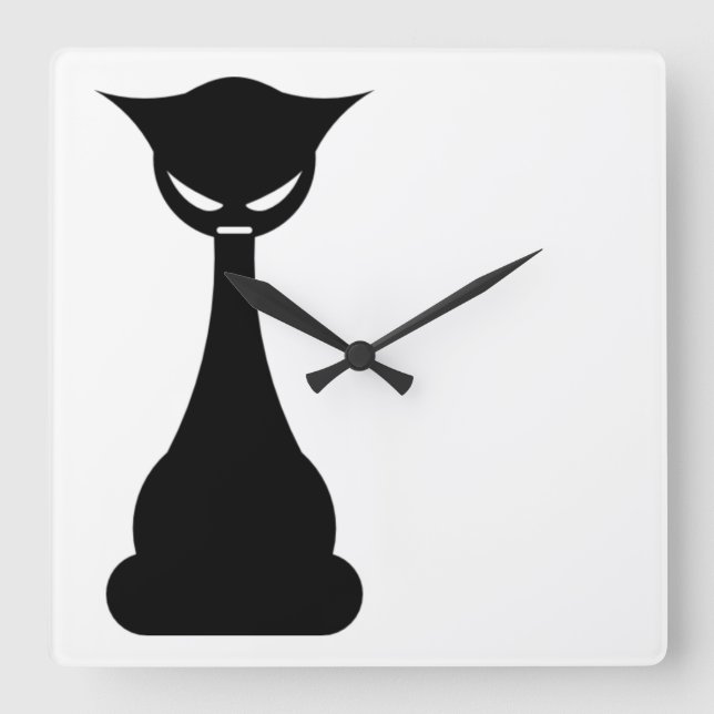 Stilvolle Cat Wall Uhr (Vorderseite)