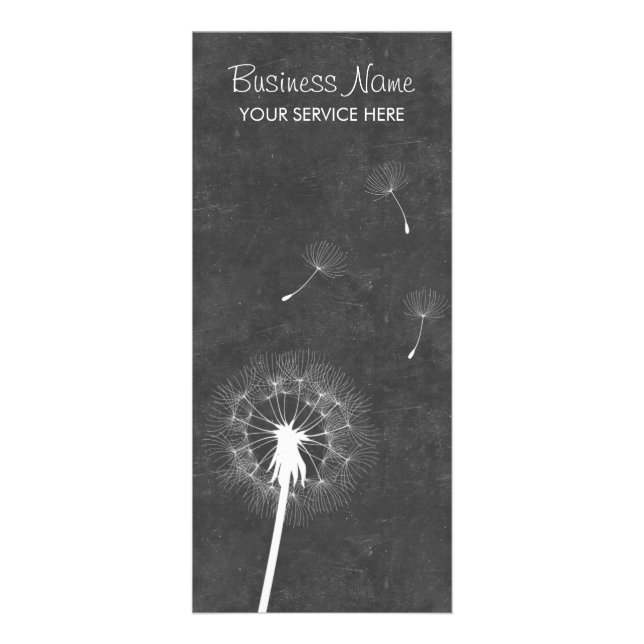 Stilvolle Chalkboard Dandelion Rack Cards Werbekarte (Vorne)