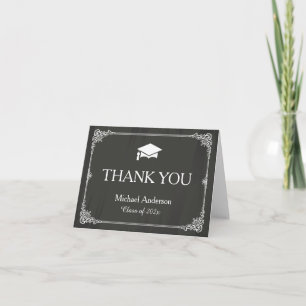 Stilvolle Chalkboard Grad Abschluss Vielen Dank Dankeskarte