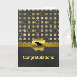 Stilvolle Chalkboard Gray and Gold Abschluss Card Karte
