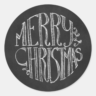 Stilvolle Chalkboard Weihnachtsaufkleber Runder Aufkleber