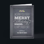 Stilvolle Chalked Holiday Grußkarte Feiertagskarte<br><div class="desc">Feiern Sie die Saison mit dieser modernen und stilvollen Urlaubskarte aus Berry Berry Sweet.</div>