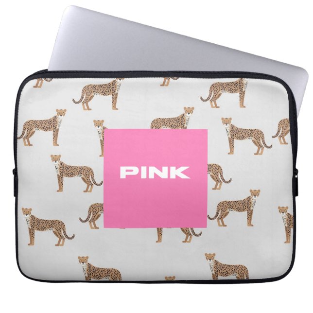 Stilvolle Cheetah Print Pink Laptop Case - Trendy  (Vorderseite)