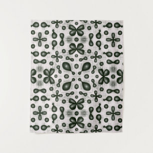 Stilvolle Chemie Muster in Schwarz und Weiß Wandteppich