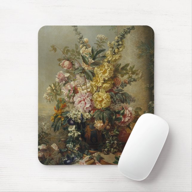 Stilvolle Chic Antique Floral Still Life Malerei Mousepad (Mit Mouse)