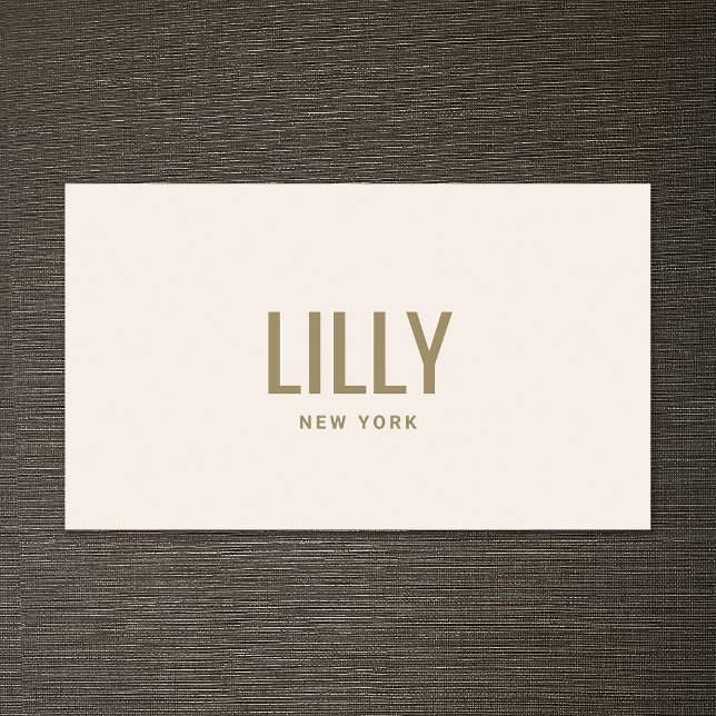 Stilvolle Chic Beige Ivory Typografie Visitenkarte (Von Creator hochgeladen)