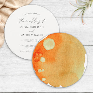 Stilvolle Chic Boho Burnt Orange Watercolor Weddin Einladung
