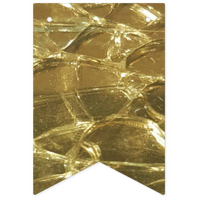 Stilvolle Chic Festive Shiny Gold Golden Glitzer Wimpelkette (Erste Fahne)