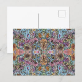 Stilvolle Chic Flower Garden Aquarellbilder Postkarte