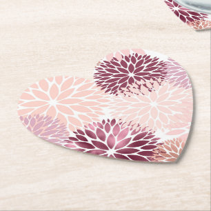 Stilvolle Chic Pink Burgund Blume Untersetzer