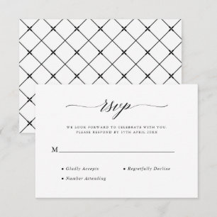 Stilvolle Chic Script Calligraphy Elegant Wedding RSVP Karte