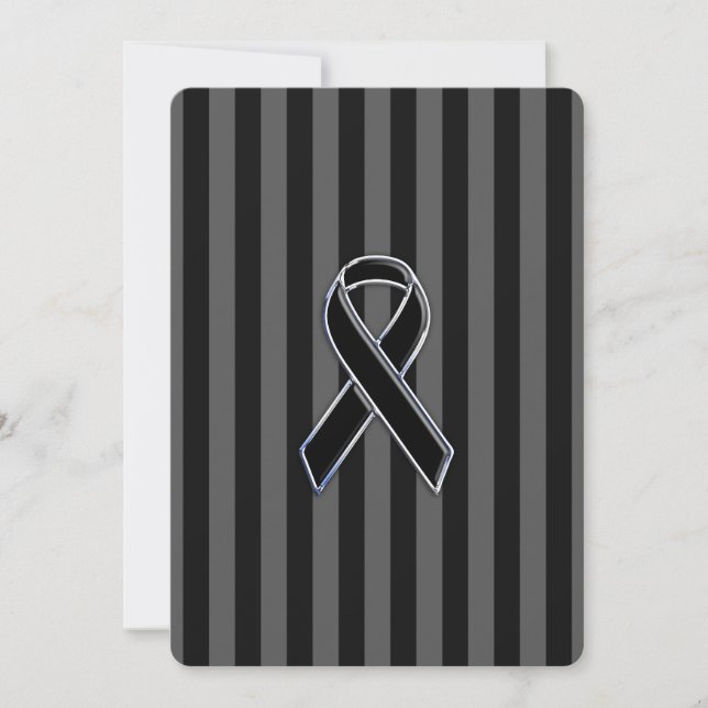 Stilvolle Chrome Black Ribbon Awareness (Vorderseite)