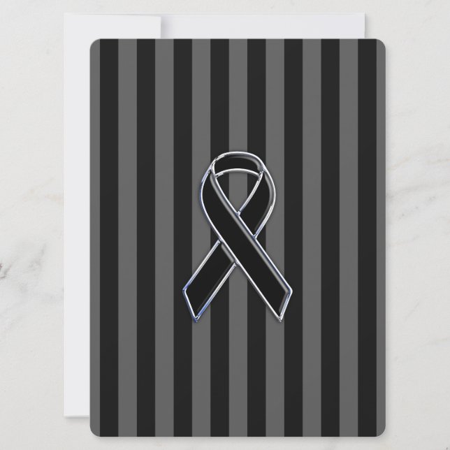 Stilvolle Chrome Black Ribbon Awareness (Vorderseite)