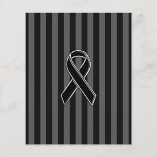 Stilvolle Chrome Black Ribbon Awareness Flyer