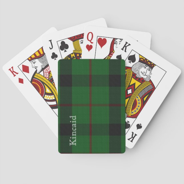 Stilvolle Clan Kincaid Tartan Karierte Spielkarten (Rückseite)