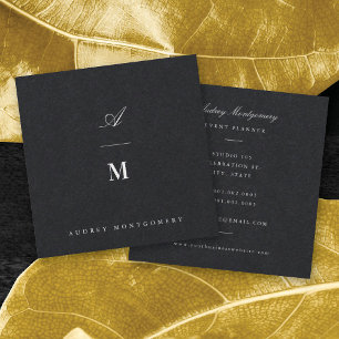 Stilvolle Classic Double Monogram Moderne Minimali Quadratische Visitenkarte