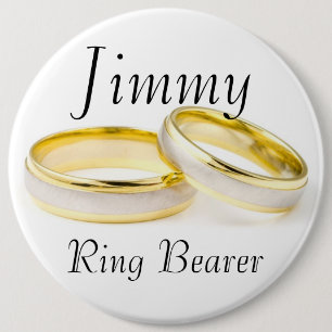 Stilvolle Classy Ring Bearer Golden Rings Wedding Button
