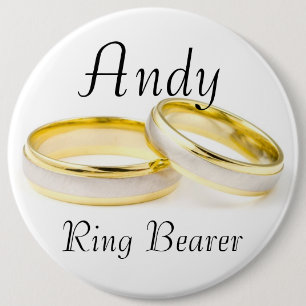Stilvolle Classy Ring Bearer Golden Rings Wedding Button