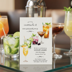 Stilvolle Cocktails & Konversations-Geburtstagsfei Einladung