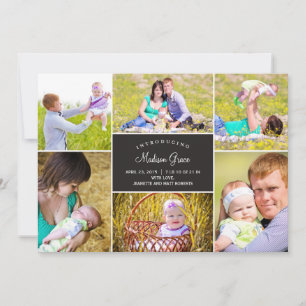 Stilvolle Collage Birth Ankündigung