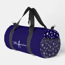 Stilvolle Cool Stars Pattern Navy Blau Mit Monogra