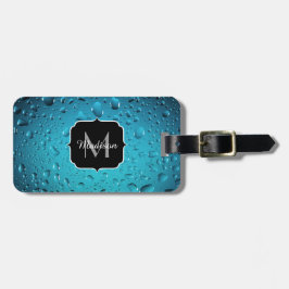 Stilvolle Coole Blaue Wassertropfen Gepäckanhänger